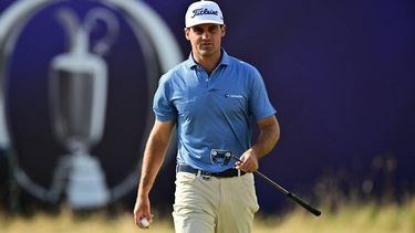 US golfer Jackson Suber arrives on the 18th green on day one of the 154th Open Golf championship at Royal Birkdale Golf Club near Southport in north-west England on July 16, 2026. 
Ben STANSALL / AFP