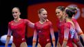 ROTTERDAM - De Nederlandse turnsters in actie tijdens de kwalificaties op de wereldkampioenschappen turnen in Rotterdam Ahoy. IRIS VAN DEN BROEK / ANP
