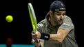 ROTTERDAM - Matteo Berrettini (ITA) in actie tegen Tallon Griekspoor (NED) op de derde dag van het ABN AMRO Open tennistoernooi in Ahoy. ANP SANDER KONING