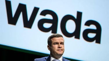 2023-03-14 09:24:36 World Anti-Doping Agency (WADA) President Witold Banka delivers a speech at the opening of the two-day annual symposium in Lausanne on March 14, 2023. 
Fabrice COFFRINI / AFP