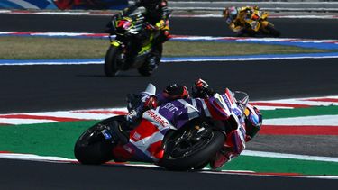 2023-09-10 14:41:48 Prima Pramac Racing's Spanish rider Jorge Martin competes during the San Marino MotoGP Grand Prix at the Misano World Circuit Marco-Simoncelli in Misano Adriatico on September 10, 2023. 
Filippo MONTEFORTE / AFP