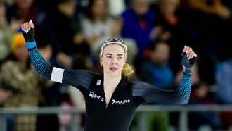 HEERENVEEN - Gioya Lancee in actie op de 1500 meter allround tijdens de tweede en laatste dag van het NK Allround & Sprint. IRIS VAN DEN BROEK / ANP