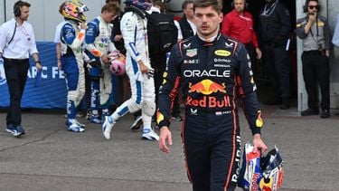 Red Bull Racing's Dutch driver Max Verstappen walks down the pit lane at the end of qualifying for the Formula One Monaco Grand Prix at the Circuit de Monaco, on May 24, 2025. 
Andrej ISAKOVIC / AFP