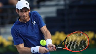 epa11182719 Andy Murray of Britain in action during his first round match against Denis Shapovalov of Canada at the Dubai Open tennis tournament in Dubai, United Arab Emirates, 26 February 2024.  EPA/ALI HAIDER