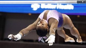 2023-08-26 04:19:11 US gymnast Simone Biles competes in the Uneven Parallel Bars during day two of the US Gymnastics Championships at SAP Center in San Jose, California, on August 25, 2023. 
Paul Kuroda / AFP