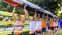 2023-09-07 17:55:16 BELGRADO - Training van de Holland Acht op de vijfde dag van de wereldkampioenschappen roeien in de Servische hoofdstad Belgrado. ANP IRIS VAN DEN BROEK