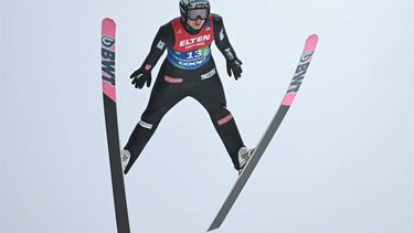 Norway's Marius Lindvik soars through the air during the Mixed Team Large Hill HS138 event at the FIS Ski Jumping World Championship in Trondheim, Norway on March 5, 2025. 
Jonathan NACKSTRAND / AFP