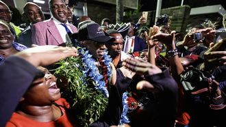 epaselect epa12922726 Kenyan world marathon record holder Sabastian Sawe (C) is welcomed on arrival at Jomo Kenyatta International Airport (JKIA) in Nairobi, Kenya, 29 April 2026. Sawe became the first person to run a sub-two-hour marathon in an official sanctioned competition, clocking 1:59:30 at the London Marathon on 26 April. He was received at the airport by government officials, including Sports Cabinet Secretary Salim Mvurya and Athletics Kenya President Jackson Tuwei, as well as family members.  EPA/DANIEL IRUNGU