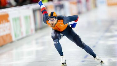 HAMAR - Kjeld Nuis (Nederland) tijdens de 1000 meter mannen op de derde dag van het WK afstanden in het Noorse Hamar. ANP SEM VAN DER WAL
