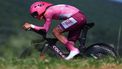 Team UAE's Slovenian rider Tadej Pogacar competes during the 7th stage of the 107th Giro d'Italia cycling race, an individual time trial between Foligno and Perugia, on May 10, 2024 in Foligno.  
Luca Bettini / AFP