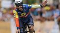 Lidl - Trek team's French rider Julien Bernard cycles past the finish line of the 7th stage of the 111th edition of the Tour de France cycling race, 25,3 km individual time trial between Nuits-Saint-Georges and Gevrey-Chambertin, on July 5, 2024. 
Thomas SAMSON / AFP