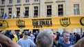 Metz' players and staff celebrate at the City Hall on the Place d'Armes in Metz on June 8, 2026, a day after winning in Budapest the EHF Women's Handball Champions League final match against Gyori Audi ETO KC. 
Jean-Christophe VERHAEGEN / AFP
