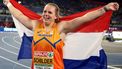 Netherlands' athlete Jessica Schilder celebrates after winning the women's shot put final during the European Athletics Championships at the Olympic stadium in Rome on June 7, 2024. 
Anne-Christine POUJOULAT / AFP