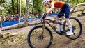 PARIJS - Mountainbikester Puck Pieterse in actie tijdens de crosscountry finale op de Olympische Spelen in Frankrijk. ANP ROBIN VAN LONKHUIJSEN