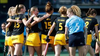 DEN BOSCH - Hockeyster Frederique Matla van Den Bosch viert haar doelpunt tegen Braxgata tijdens de Euro Hockey League finale. ANP BAS CZERWINSKI