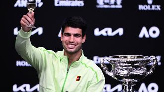 epa12697474 Carlos Alcaraz of Spain attends a press conference after losing the Men’s Singles final match at the Australian Open tennis tournament in Melbourne, Australia, 01 February 2026.  EPA/JOEL CARRETT AUSTRALIA AND NEW ZEALAND OUT