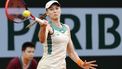 Kazakhstan's Elena Rybakina plays a forehand return to Belgium's Greet Minnen during their women's singles match on Court Suzanne-Lenglen on day three of the French Open tennis tournament at the Roland Garros Complex in Paris on May 28, 2024. 
Dimitar DILKOFF / AFP