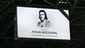 A picture of the late Duth footballer Johan Neeskens is displayed prior to the UEFA Nations League, League A Group A3 football match Hungary vs the Netherlands, at the Puskas Arena in Budapest on October 11, 2024. 
Attila KISBENEDEK / AFP