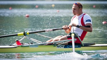 Olaf Tufte from Norway competes in the Men's Single Sculls final race on day seven of the FISA Rowing World Championships at Lake Bled, on September 3, 2011, in Bled. He placed 6th. AFP PHOTO / Jure Makovec 
Jure Makovec / AFP