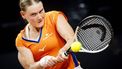 DEN HAAG - Susan Lamens in haar partij tegen Katie Boulter tijdens de Billie Jean King Cup tenniswedstrijd, kwalificaties groep F, van Nederland tegen Groot-Brittannië. ANP KOEN VAN WEEL