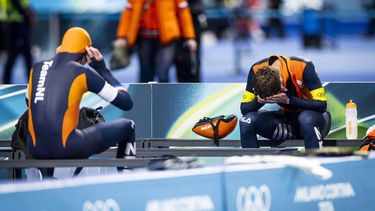 MILAAN - Chris Huizinga na afloop van de finale ploegenachtervolging mannen bij het langebaanschaatsen in het Milano Speed Skating Stadium op de Olympische Winterspelen van Milaan. SEM VAN DER WAL / ANP