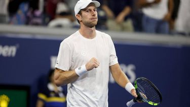 Netherlands' Botic van de Zandschulp celebrates defeating France's Arthur Gea during the men's singles round of 16 tennis match on day nine of the US Open tennis tournament at the USTA Billie Jean King National Tennis Center in New York City on September 7, 2026. 
Leonardo MUNOZ / AFP