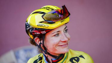 MAASTRICHT - Marianne Vos (Team Visma - Lease a Bike Women) tijdens de ploegenpresentatie voorafgaand aan de start van de Amstel Gold Race 2026 in Maastricht. VINCENT JANNINK / ANP
