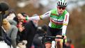 Belgian Marion Norbert Riberolle competes in the women's elite race at the 'CAPS Urban Cross Kortrijk' cyclocross cycling event, the fourth stage (out of 7) in the Exact Cross 2024-2025 competition, in Kortrijk on November 23, 2024.  
DAVID PINTENS / Belga / AFP