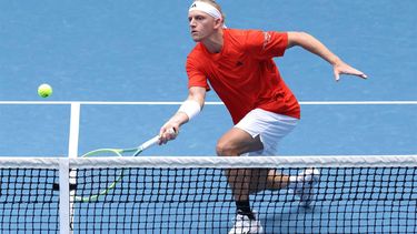 epa11047722 Alejandro Davidovich Fokina of Spain in action during the group stage of the United Cup doubles match between Spain and Brazil at RAC Arena in Perth, Australia, 29 December 2023.  EPA/RICHARD WAINWRIGHT AUSTRALIA AND NEW ZEALAND OUT