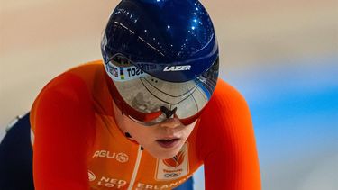 Netherlands' Hetty van de Wouw competes during the women’s sprint 1/16 finals of the UCI Track Cycling World Championships in Ballerup, Denmark, on October 17, 2024. 
JONATHAN NACKSTRAND / AFP