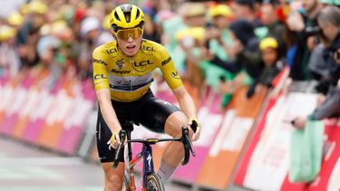 LUIK - Demi Vollering finished tijdens de vierde etappe van de Tour de France Femmes, de Ronde van Frankrijk voor vrouwen, van Valkenburg naar Luik. De meerdaagse wielerronde behoort tot de UCI Women's WorldTour en duurt tot en met 18 augustus. ANP BAS CZERWINSKI
