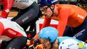 BALLERUP - Jan-Willem van Schip tijdens de finale van de Madison op de vierde dag van het WK baanwielrennen in de Ballerup Super Arena. ANP IRIS VAN DEN BROEK