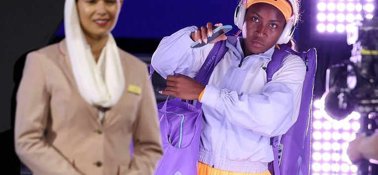 USA's Coco Gauff arrives to face Ukraine's Elina Svitolina during their women's singles quarter-final match on day ten of the Australian Open tennis tournament in Melbourne on January 27, 2026. 
Martin KEEP / AFP