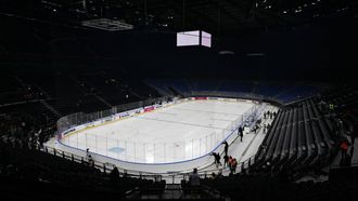 This photograph shows the rink of the Santagiulia Ice Hockey Arena prior the Milano Hockey Finals,  as part of Milano Cortina 2026 Olympic Games test event, in Milan on Januray 9, 2026. 
Stefano RELLANDINI / AFP