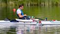 epa11371340 Giacomo Perini of Italy competes in the PR1 Men's Single Sculls Final A on the third day of the 2024 World Rowing Cup at Rotsee in Lucerne, Switzerland, 26 May 2024.  EPA/PHILIPP SCHMIDLI