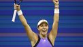 USA's Jessica Pegula celebrates after defeating Czech Republic's Karolina Muchova during their women's semifinals match on day eleven of the US Open tennis tournament at the USTA Billie Jean King National Tennis Center in New York City, on September 5, 2024. 
Kena Betancur / AFP