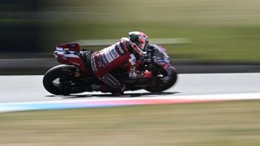 Team Ducati Lenovo Team's Francesco Bagnaia competes during the qualifying for the MotoGP Grand Prix of Czechia in Brno, Czech Republic, on June 20, 2026. 
Michal Cizek / AFP