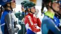 LEEUWARDEN - Schaatsster Irene Schouten reageert voor de start van de finale van de vrouwen op de marathon cup. Het is haar laatste wedstrijd omdat de 31-jarige drievoudig olympisch kampioene stopt met schaatsen. ANP VINCENT JANNINK