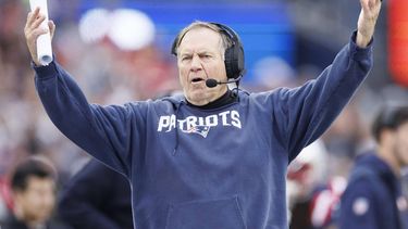 epa11034959 New England Patriots head coach Bill Belichick objects to a call during the first half of the NFL game between the New England Patriots and the Kansas City Chiefs in Foxborough, Massachusetts, USA, 17 December 2023.  EPA/CJ GUNTHER