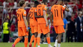 MONTERREY - (lr) Frenkie de Jong of Nederland, Denzel Dumfries of Nederland, Wout Weghorst of Nederland, Cody Gakpo of Nederland tijdens de FIFA-wereldkampioenschap voetbal 2026 knock-outfase wedstrijd tussen Nederland en Marokko in het Monterrey Stadion op 29 juni 2026 in Monterrey, Mexico. KOEN VAN WEEL / ANP