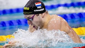 2023-04-07 17:49:10 EINDHOVEN - Arno Kamminga in actie op de 200 meter schoolslag tijdens de Eindhoven Qualification Meet. Nederlandse topzwemmers kunnen hier limieten zwemmen voor de komende WKs en de Olympische Spelen van 2024. ANP SEM VAN DER WAL
