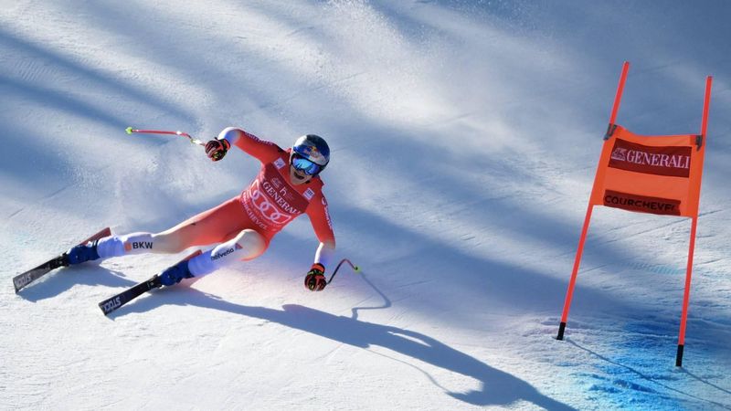 Switzerland's Marco Odermatt competes in the Men's Downhill event of the FIS Alpine World Cup in Courchevel in the French Alps on March 13, 2026. 
Olivier CHASSIGNOLE / AFP