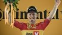 Uno-X Mobility team's Norwegian rider Jonas Abrahamsen celebrates on the podium after winning the 11th stage of the 112th edition of the Tour de France cycling race, 156.8 km starting and finishing in Toulouse, southwestern France, on July 16, 2025. 
Loic VENANCE / AFP