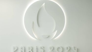 epa11270248 Paris 2024 Olympics Games logo at the headquarters of the Olympic Committee in Saint Denis, France, 10 April 2024. The Olympic Games Paris 2024 will take place from 26 July to 11 August 2024.  EPA/TERESA SUAREZ