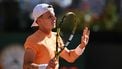 Netherland Jesper De Jong reacts during the match against Italy's Jannik Sinner in their round of 16 men's singles match of the WTA Rome Open tennis tournament at Foro Italico in Rome on May 12, 2025. 
Marco BERTORELLO / AFP
