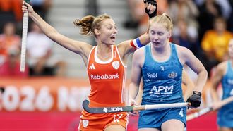 AMSTELVEEN - Marijn Veen van Nederland viert de  4-2  tijdens de groepsfase wedstrijd op het WK hockey tussen Australië en Nederland in het Wagener Stadion. KOEN VAN WEEL / ANP