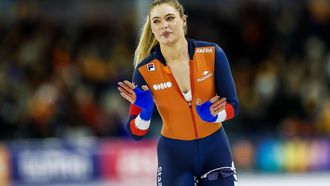 HEERENVEEN - Jutta Leerdam (NED) tijdens de 1000 meter op dag 1 van de wereldbeker schaatsen in het Thialf stadion. ANP VINCENT JANNINK