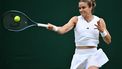 Greece's Maria Sakkari returns against Netherlands' Arantxa Rus during their women's singles second round tennis match on the third day of the 2024 Wimbledon Championships at The All England Lawn Tennis and Croquet Club in Wimbledon, southwest London, on July 3, 2024. 
Ben Stansall / AFP