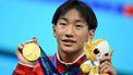 Gold medallist and world record holder Japan's Shin Ohashi celebrates following the victory ceremony of the men's 200m breaststroke swimming event during the 2026 Asian Games at the Tokyo Aquatics Centre in Tokyo on September 24, 2026. 
ANDREW CABALLERO-REYNOLDS / AFP