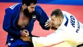 PARIJS - Judoka Michael Korrel in actie tegen Dzhafar Kostoev (VAE) op de Olympische Spelen. ANP REMKO DE WAAL